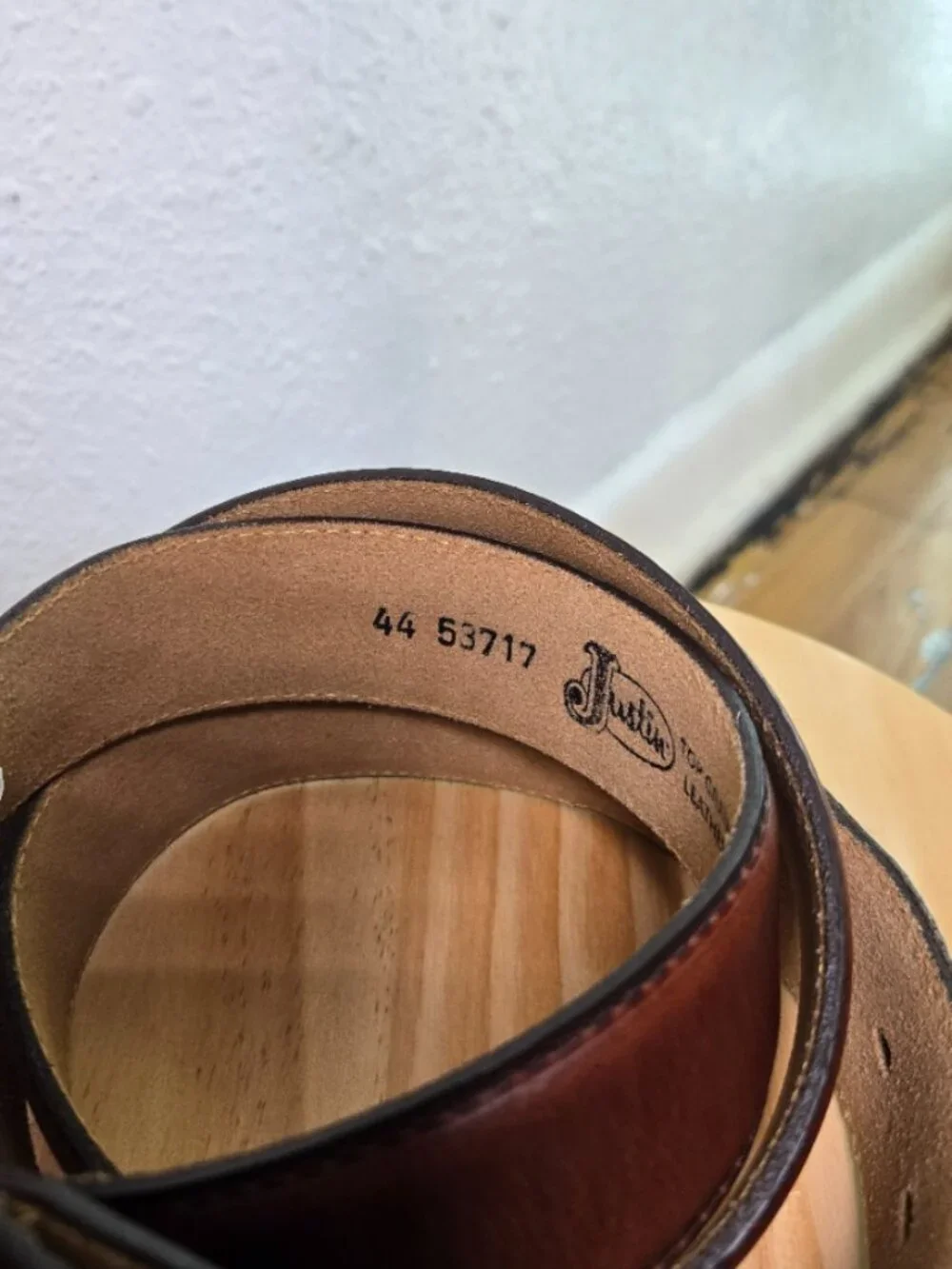 Justin Men's Classic Western Brown Leather Belt